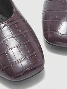 CUCCOO BIZCHIC 复古方头玛丽珍鞋，女士浅口皮鞋，厚底一脚蹬乐福鞋 - 棕色 - 查看 7