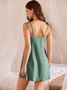 Bohemian Style Spaghetti Strap Women Nightgown - Green - View 2