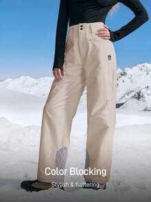 In My Nature Women's Letter Print Zipper Pocket Straight Loose Hiking Pants - Khaki - View 7