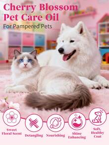 PETSIN 宠物毛发护理油，0.67 液体盎司，樱花香味 - 深层滋养，减少掉毛，易于梳理，持久留香，适用于犬猫 - 粉色 - 查看 3