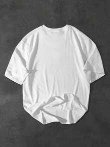 Manfinity EMRG 男士休闲爱心印花圆领短袖T恤 - 白色 - 查看 3