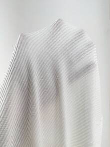 Franclia Women's Solid Color Square Neck Ribbed Short Sleeve T-Shirt - White - View 6