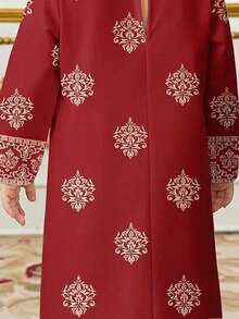 红色，传统优雅高贵的金色花卉印花，适合年轻女孩休闲简约的传统阿拉伯连衣裙，适合春夏日常穿着、节日庆典、外出游玩。优雅高贵的长袖阿拉伯长裙，可作祈祷服，穿着舒适，休闲百搭，尽显度假风情。端庄的卡夫坦长袍，儿童阿拉伯长袍。 - 白色 - 查看 4