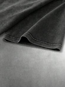 PAVTROS 男士时尚雪花图案圆领短袖T恤 - 黑色 - 查看 5