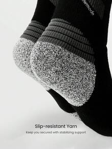 GLOWMODE 1 Pair Cozy Vibes 70% Merino Wool-Blend Sweat-Wicking Arch Support Seamless Toe Socks Ski  Outdoors Daily Casual Wear Spring Summer - Black - View 4