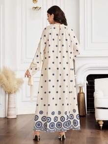 Yasmyna Đầm kiểu Ả Rập dáng rộng tay raglan in hoa dành cho nữ - Nhiều màu - Xem 4