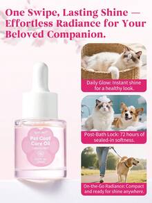 PETSIN 宠物毛发护理油，0.67 液体盎司，樱花香味 - 深层滋养，减少掉毛，易于梳理，持久留香，适用于犬猫 - 粉色 - 查看 4