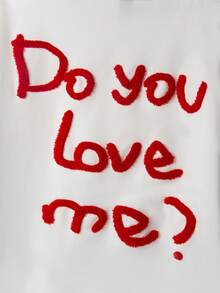 STYNVO 男士 INS 印花“WHERE IS LOVE?”休闲街头风短款宽松 T 恤 - 白色 - 查看 3