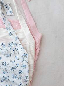 SHEIN Teen Girl 3 PiecesRuffle Casual Halter Neck Camisole Set - Multicolor - View 7