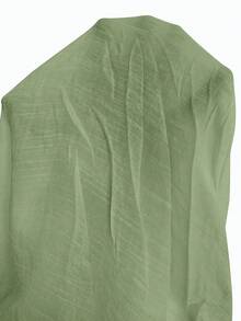 Breezaya Áo khoác ngoài nữ thanh lịch, kiểu dáng thường ngày, tay phồng cài nút, váy ngắn đi biển nhẹ nhàng, tối giản, đa năng. - xanh quân đội - Xem 5