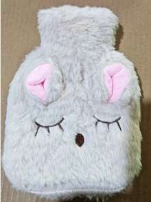 Plush Squinting Rabbit Fur Hand Warmer, Removable And Washable, Water-Filled Hot Water Bag - Multicolor - View 5