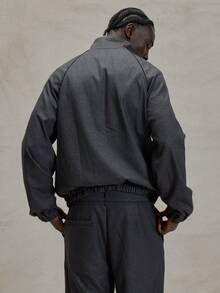 Musero Oversized Long Sleeve Zip Through High Neck Pinstripe Elasticated Waistband Spring Summer Essentials - Multicolor - View 2
