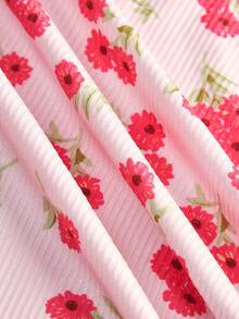 SHEIN EZwear Đầm ngắn ôm sát màu hồng gợi cảm với dây đeo mảnh, thích hợp cho mùa hè. - Hồng - Xem 5