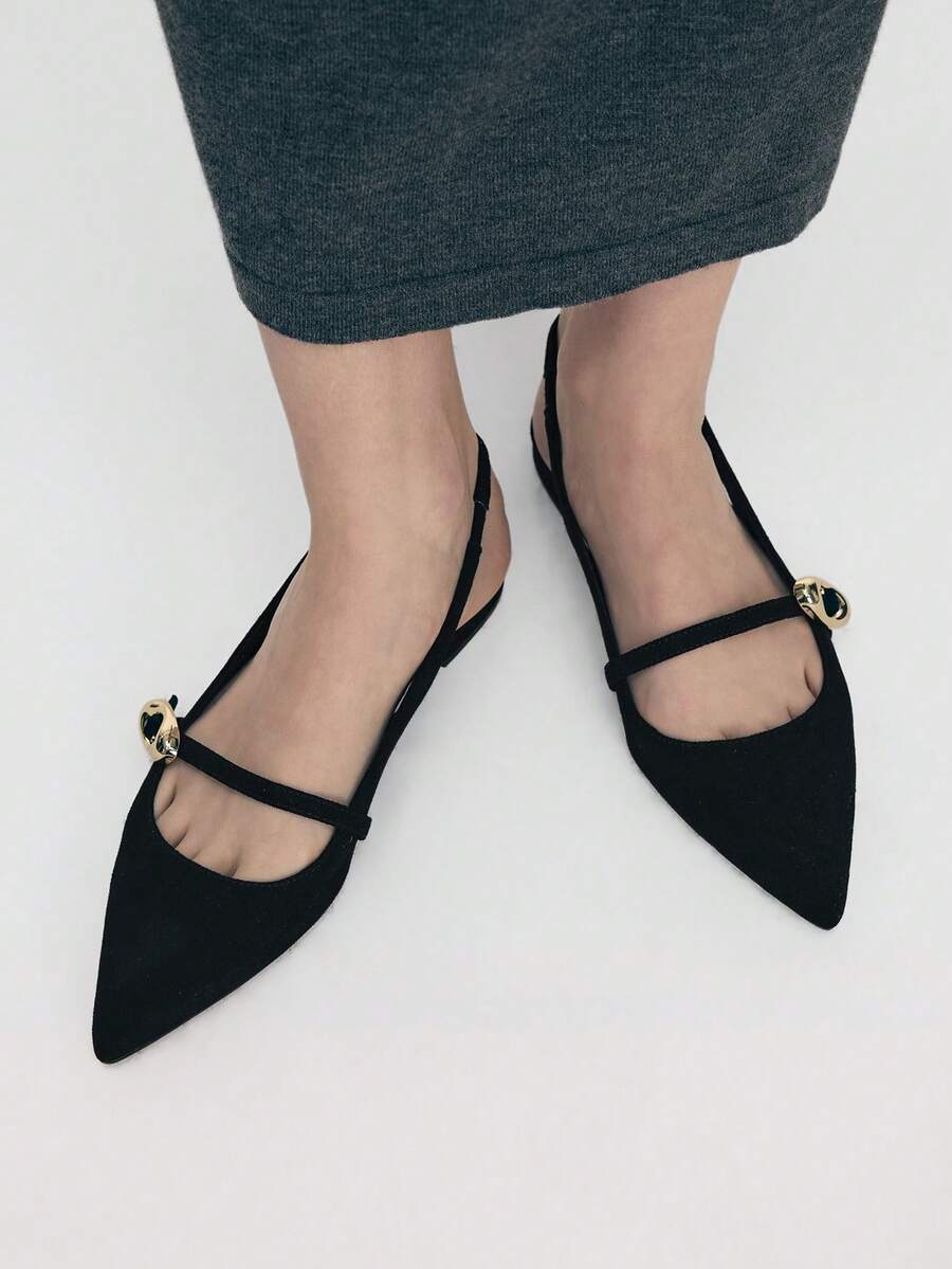 Mnmlis Women Flats - Black - View 1