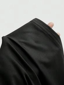 Sweetra 金属扣露背吊带背心，性感修身无袖短款上衣，适合叠穿 - 黑色 - 查看 4