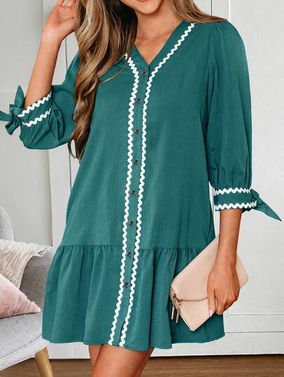 EMERY ROSE Woven Loose Princess Sleeve Cardigan Short Dress