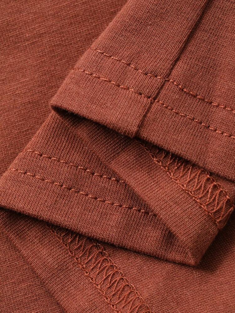 Minimalist Embroidered Letter Decor Knit Wide Leg Pants Women Loungewear Set