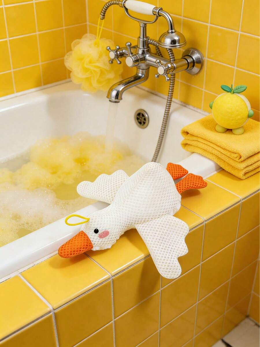 Joivida Goose-Shaped Kids Bath Balls Soft Non-Fraying Baby Bath Sponges Premium Skin-Friendly Bath Flowers - Multicolor - View 1