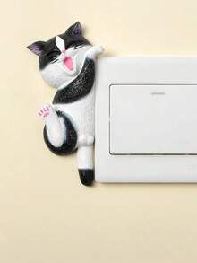 Cute Pet Simulation Cat 3D Resin Double Switch & Socket Panel Sticker, Wall Defect Concealing Decorative Decal For Home Use - Multicolor - View 12