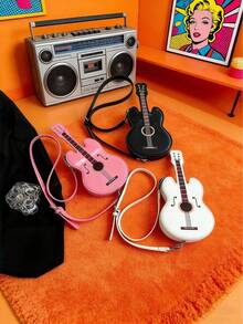 Joivida 爆款吉他造型斜挎包，女士轻便PU胸包，时尚百搭单肩包 - 多色 - 查看 1