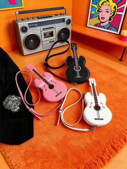 Joivida Viral Guitar-Shaped Crossbody Bag For Women Lightweight PU Chest Bag Fashionable Versatile Shoulder Bag