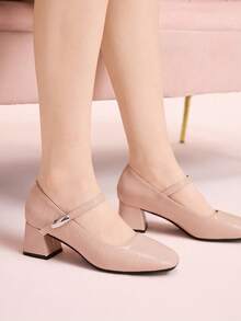 CUCCOO DOLLMOD 女士圆头粉色学院风JK鞋款，百搭舒适，可爱甜美双带玛丽珍鞋 - 淺粉色 - 查看 4