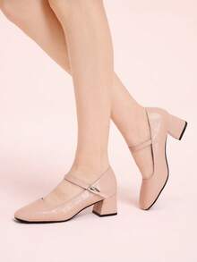 CUCCOO DOLLMOD 女士圆头粉色学院风JK鞋款，百搭舒适，可爱甜美双带玛丽珍鞋 - 淺粉色 - 查看 5