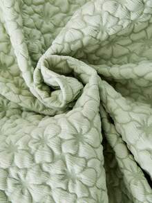 Diamond Collar, Jacquard Textured Woven Fabric, French Style A-Line Maxi Skirt, Elegant High Waist Snug Fit, Fashionable & Graceful For Teenage Girls In Summer - Green - View 5