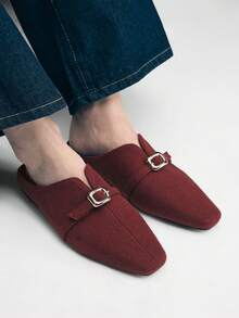 Mnmlis Women's Casual Slip-On Loafers With Buckle Design Valentine's Day - Red - View 10