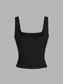 EMERY ROSE Áo tank top cổ tròn xếp ly dáng rộng cho nữ cỡ lớn, Áo tank top thời trang cỡ lớn cho nữ, Bộ 3 áo tank top cỡ lớn cho nữ, Áo tank top mùa hè cho nữ, Bộ 3 áo tank top nữ, Áo tank top gân, Áo tank top bó sát, Áo tank top nữ - Nhiều màu - Xem 6