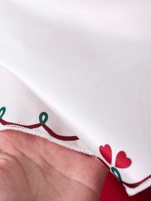 SHEIN 女童针织开衫披肩斗篷+红色吊带连衣裙两件套公主裙，女童翻领斗篷外套收腰公主裙套装，优雅淑女气质~ - 紅色 - 查看 10