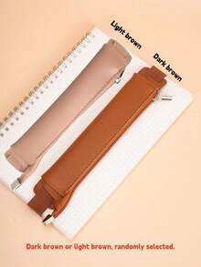 1pc Pu Notebook Pen Bag With Adjustable Band,Pen Holder Zipper Bag With Elastic Strap Pen Pouch For Notebooks Journals Planners Books ,Solid Color Notebook Pen Cover, Pen Holder ,Back To School (Multiple Colors Available) - Multicolor - View 14