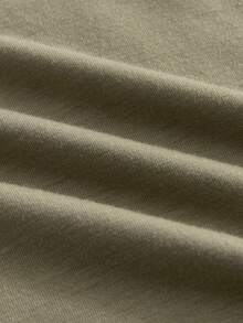 Manfinity Unisex Men's Casual Commuter Striped Short Sleeve Knit Polo Shirt, Summer - Olive Green - View 5