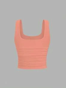 FavEase Casual Solid Color Slim Fit Tank Top, Summer - Baby Pink - View 2