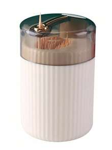 1/2支装易按压自动牙签盒 - 时尚耐用的塑料支架，高档按压式便携式牙签瓶，适用于厨房和餐厅装饰 - 彩色 - 查看 13