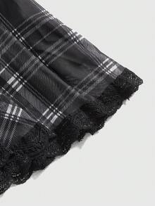 Spring/Summer Y2K Sweetness Casual Plaid Mini Dress For Women - Multicolor - View 4