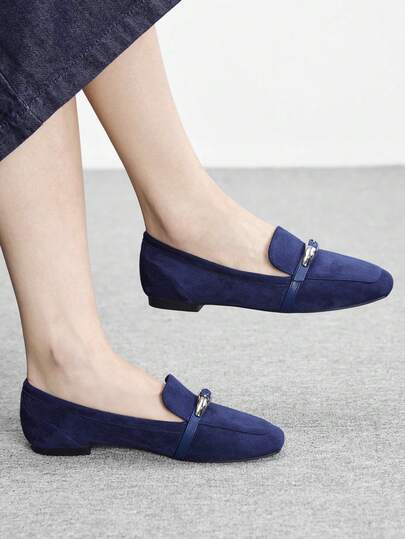 CUCCOO BIZCHIC Sheepskin Leather Vintage Casual Comfortable Slim Buckle Design Loafers For Women Valentine's Day