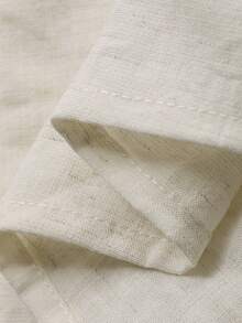 DAZY Conjunto de pijama de camisa blanca sólida y pantalones cortos para hombre, primavera/verano - Blanco - Ver 3