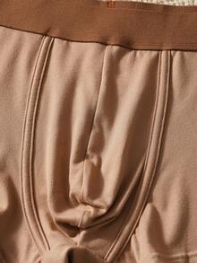 EverLounge Bộ 3 chiếc quần boxer nam đơn giản, màu trơn, thoải mái. - Màu Khaki - Xem 4