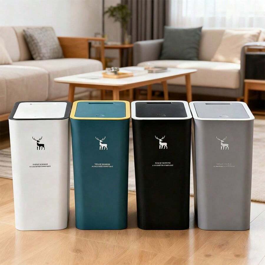 1. Tempat Sampah Persegi Panjang YOURSUN dengan Tutup, Terbuat dari Bahan PP Tebal dan Kokoh, Ringkas dan Portabel, Tidak Berbau dan Tahan Aus, Gaya Sederhana dan Serbaguna, Tersedia dalam 4 Warna Berbeda, Permukaan Halus dan Mudah Dibersihkan, Penyimpanan Sampah Praktis - MultiWarna - View 1
