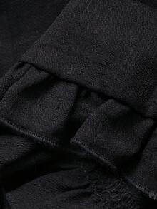 FRIFUL Women's Summer Solid Color Pleated Ruffle Tie Waist Slim Fit Jumpsuit, Versatile Jumpsuit For Women Lounge Sets For Women - Black - View 7