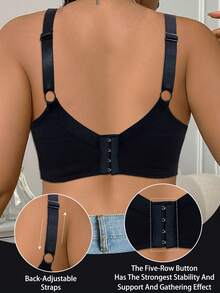 DesireSculpt 1 chiếc áo ngực không gọng cỡ lớn phối ren - màu đen - Xem 2