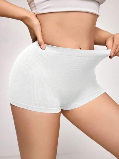 SHAPORA 1件装女士无缝简约纯色时尚舒适高性价比高品质便携安全短裤