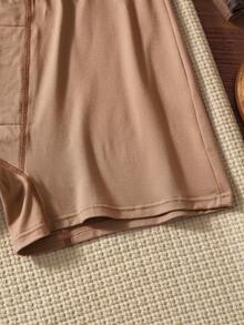 EverLounge 男士拼接休闲舒适日常三角裤 男士内裤 男士平角裤 男士平角裤 男士平角内裤 - 棕色 - 查看 4