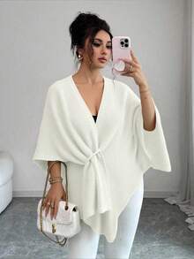 Franclia New Autumn/Winter Casual Elegant Personalized Shawl Collar Women Cardigan Sweater - White - View 7