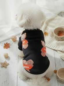 PETSIN 1 Pc Flannel Pet Black Bear Patterned War Sweatshirt - Black - View 2