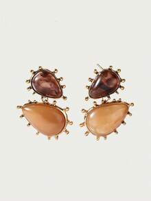 Glisma 1 Pair Retro Baroque Geometric Resin Charm Drop Earrings, Women's Party/Gift Accessories - Geometric Resin Earrings - View 1