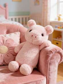 Cute Shaped Small Pig And Rabbit Plush Toys With Super Matte Carved Print Rabbit Fur Ultra-Soft Short Plush Material 28CM Handmade Dolls Fiber-Filled Animals Crochet Dolls Perfect Gift For Parents - Multicolor - View 6