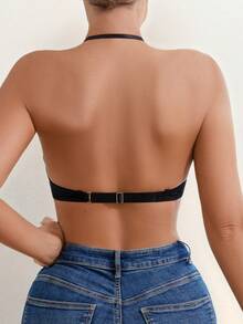 1 chiếc áo ngực nữ NudeFit màu trơn, cúp ngực không tháo rời, có gọng và dây đeo có thể tháo rời. - màu đen - Xem 7