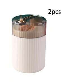 1/2支装易按压自动牙签盒 - 时尚耐用的塑料支架，高档按压式便携式牙签瓶，适用于厨房和餐厅装饰 - 彩色 - 查看 20